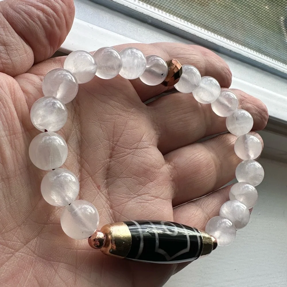 SOUL PURIFIER SELENITE NATURAL STONES BRACELET size 7” - Picture 7 of 10